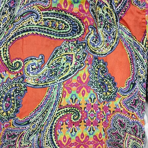 Lauren Ralph Lauren Top Blouse Women Small Paisley Button Up LRL - Picture 10 of 12